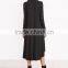 Black Cowl Neck High Low Swing Dress 95% Rayon 5% Spandex Long Sleeve Lady Fashion Daily Tee Dress Custom