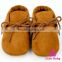 Cute Pink Color Soft Sole Rubber Baby Girl Shoes Newborn Crib Shoes With Lace Wholesale Leather Baby Shoes