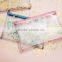 Planner internal pocket custom pvc shaker pocket with zipper top transparent pocket with sequins