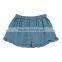 2017 hot sale soft denim Ruffle Shorts Denim blue wholesale girls custom ruffle icing pants