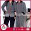 Popular melange yarn grey coral fleece solid zipper bathrobe