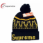 Jacquard Logo Skiing Beanie Winter Hats With A Pompon On Top