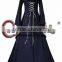 Navy Blue&White Medieval Renaissance Victorian Ball Gown Dress Costume For Gothic And Fantasy Parties