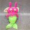 Mermaid pink ugly plush soft stuffed doll