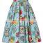 Grace Karin Women's Vintage Retro A-Line Pleated Cotton Print Skirt 5 Patterns CL010401-2