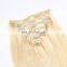 Color 613 blonde human hair clip in hair extensions
