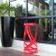 Modern colorful furniture ribbon round metal bar stool