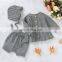 Baby knitting Clothing Sets Two Girls Suit Knit 0-2 Year Cotton Baby Knit Cardigan + PP Shorts +Hat 3Pcs Suit Baby Clothing Set