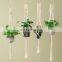 Indoor Outdoor Home Decor Planter Basket 100% Cotton Wall Hanging Macrame Plant Hangers