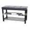 Customized Modern PVC leather metal shoe rack for living room  at doorway entrance shoe bench