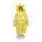 High quality warm and comfortable baby hooded bath robe coral fleece yellow bathrobe for baby