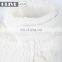 Standing Collar White Super Soft Plush Sherpa Fleece Zipper Bathrobe With Pompom