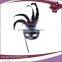 nice cheap plastic feather face party masks with stick