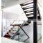 Residential mono beam straight staircase central steel spindle stairs