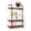 Antique Wall Shelf 4-Tier Pipe Shelf Wood and Metal Frame,Vintage Industrial Shelving for home,Living Room Rustic Wall Decor