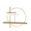 K&B wholesale Nordic modern exquisite gold metal iron two levels wall hanging shelf home decor
