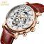 KINYUED J026 Men Automatic Mechanical Watches Leather Strap Fashion High Quality wrist watches for men