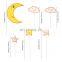 Creative Cartoon Star Moon Clouds Cake Topper for Party Baking Decoration Celebration Suppliers Plug-in Paper Cake Topper