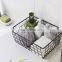 Japanese iron tabletop storage basket square iron art storage basket tabletop sundries book storage basket rack