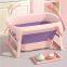 Wholesale anti slip plastic foldable folding Portable deep freestanding Silicone baby Pet Dog Bath Tubs