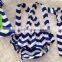 Blue Boys Cake Smash Chevron Outfit