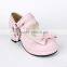 4.5 CM pink bow campus Lolita shoes for girls