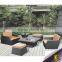 Gold supplier wholesale black color rattan furniture philippines with red cushion