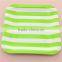 Green Stripe Square Paper Plates Wedding/Christmas Party Tableware