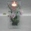 pink frosted glass cup plexiglass candle holder for birthday gift