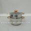 Newest design stainless steel casserole with steamer ,cookware pot with steamer(18cm)