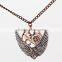 Antique Gold And Silver Plate Wing Pendant Necklace Wholesale 2015