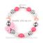 New Large Bead Necklace, Toddler gifts,BubbleGum necklace pink bowtie bracelet set