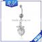 Body Chain Jewelry Silver Color Double Flower Shaped Navel Belly Jewelry China Manufacture