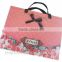 Lovely pink handle paper packaging gift bag