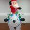 DJ-XT-65 inflatable christmas santa on polar bear with candy airblown music decoration