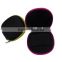 Black Round Zipper Portable Earphone Storage Hard EVA Case