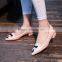 2016 Free sample China wholesale latest design ladies fashion PU leather gum rubber sole women flat shoes