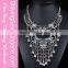 Latest fashion Antique Gold Rhinestone Statement Bib jewelry Necklace