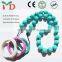 2015 Latest China Silicone Beaded Necklaces Baby Chew Statement Beaded Necklace