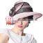 Pink Sinamay Church Hat With Black Lace For Girls