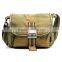 Vintage Leather Canvas College Student Shoulder Bag Trendy Messenger Bag