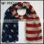 Wentou Patriotic Star Stripe American Flag Print Scarf Warp Shawl