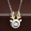 really dancing stone jewelry/Chrismas reindeer head pendant jewelry/glittering diamond jewelry                        
                                                Quality Choice