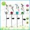 Color glass ball with butterfly solar garden metal stake light