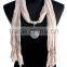 2013 fashions lady's scarf with jewelry