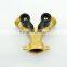 Brass Y shut-off Valve chrome plated garden hose valve Y water valve with butterfly handle 2 way valve