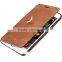 Luxury design smooth flip leather smart case for iphone 6 plus