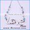 Top quality women simple design fashion long silver ball fancy necklace design jewelry