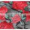 Fashionable chemical embroidery lace red flower voile african lace fabric