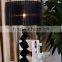 Modern design K9 black crystal table lamp with fabric lampshade